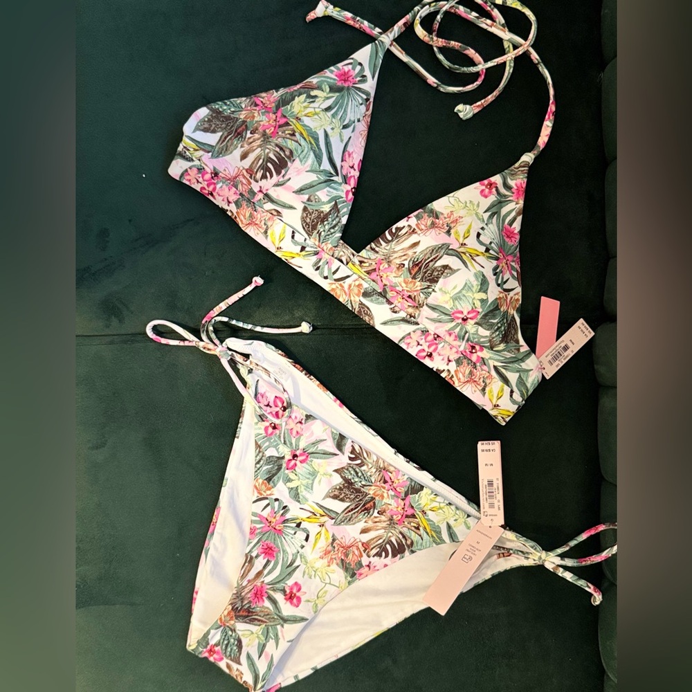 NWT***Victoria's Secret Floral Bikini - Pink, Green, Yellow